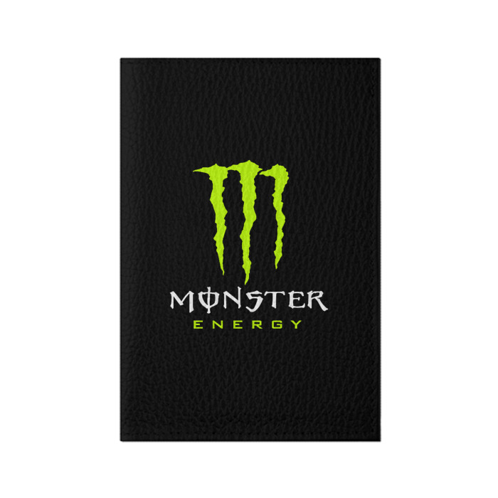 Обложка для паспорта матовая кожа MONSTER ENERGY фото