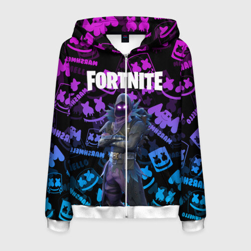 Мужская толстовка 3D на молнии FORTNITE RAVEN фото