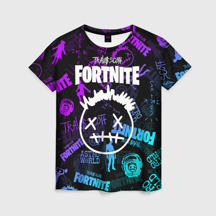 Женская футболка 3D TRAVIS SCOTT+FORTNITE фото