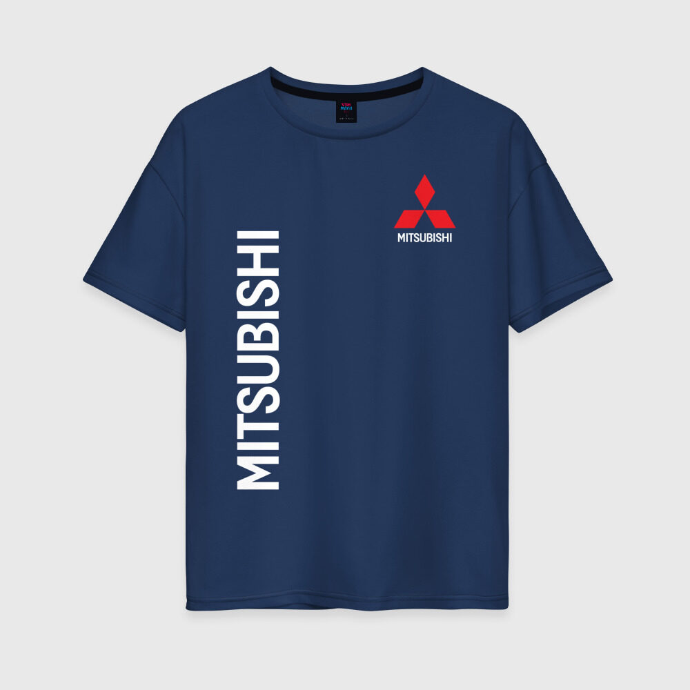Женская футболка хлопок Oversize MITSUBISHI фото