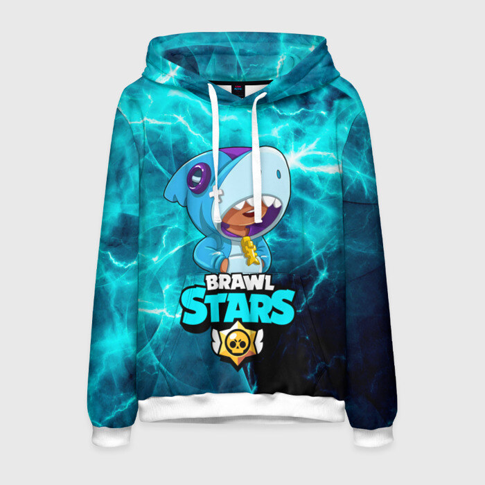 Мужская толстовка 3D Brawl Stars leon shark фото