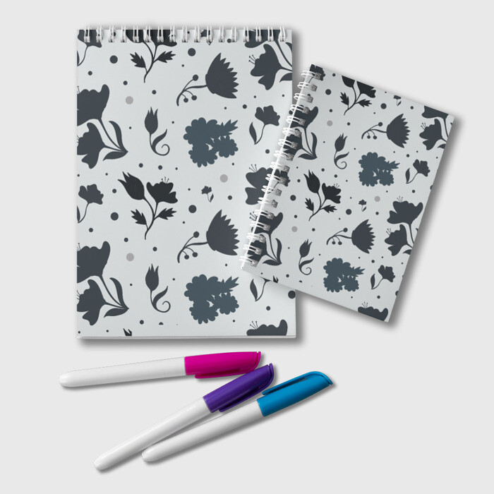 Блокнот Чёрно-белые цветы фото