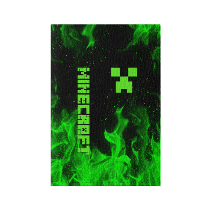 Обложка для паспорта матовая кожа MINECRAFT CREEPER фото