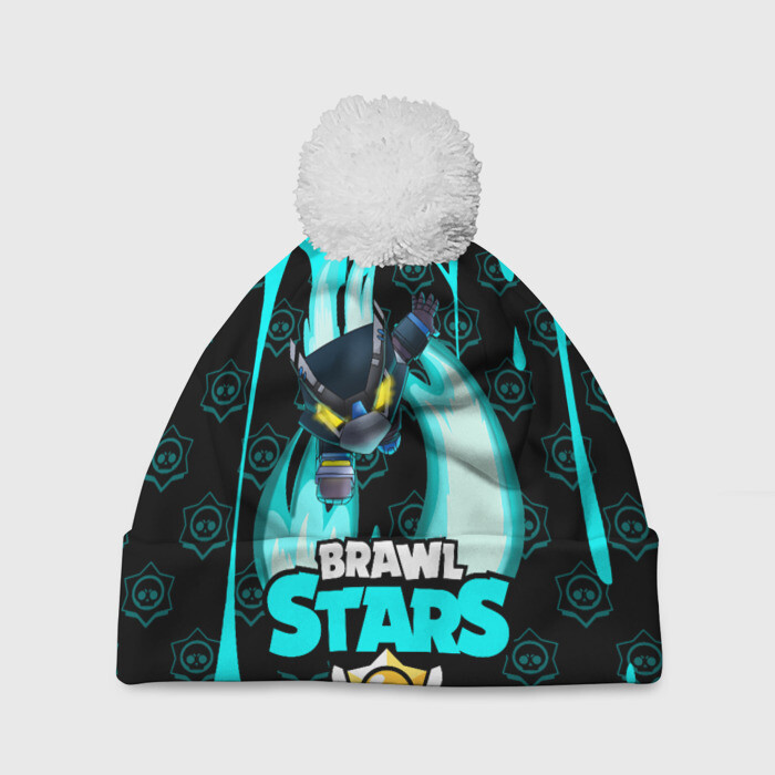 Шапка 3D c помпоном Brawl stars mecha crow. фото