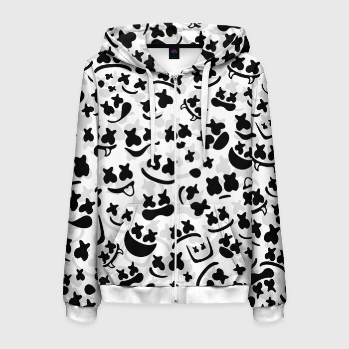 Мужская толстовка 3D на молнии MARSHMELLO FACE фото