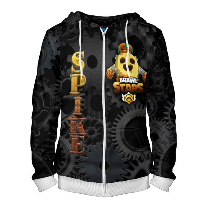 Мужская толстовка 3D на молнии Brawl Stars Robot Spike фото
