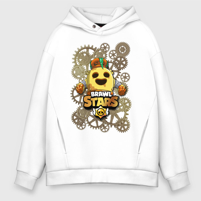 Мужское худи Oversize хлопок Brawl Stars Robot Spike фото