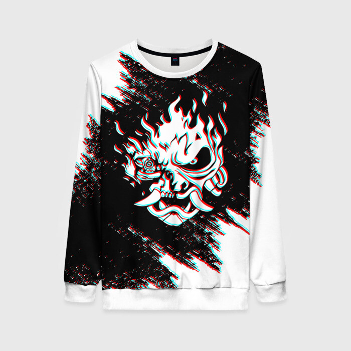 Женский свитшот 3D CYBERPUNK 2077 SAMURAI GLITCH фото