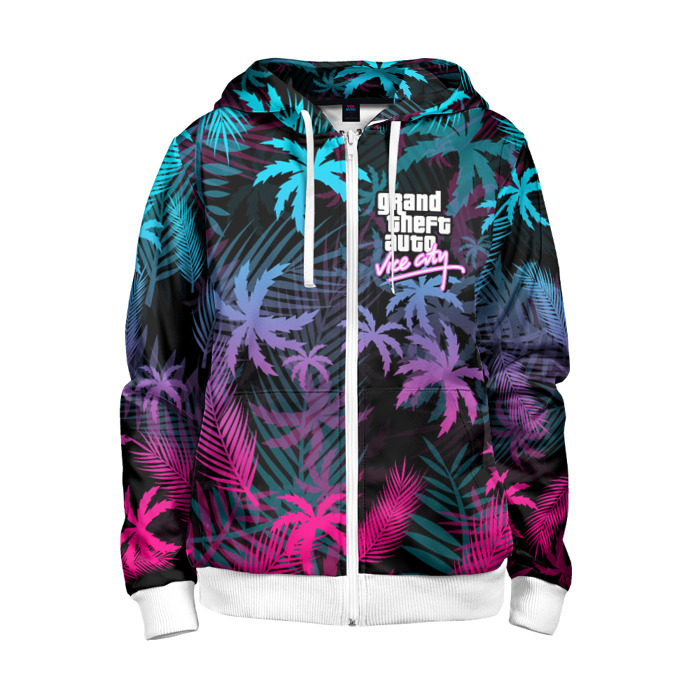 Детская толстовка 3D на молнии GTA VICE CITY фото