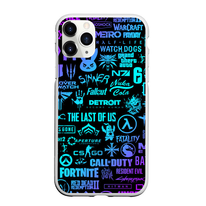 Чехол для iPhone 11 Pro матовый ЛОГОТИПЫ ИГР фото