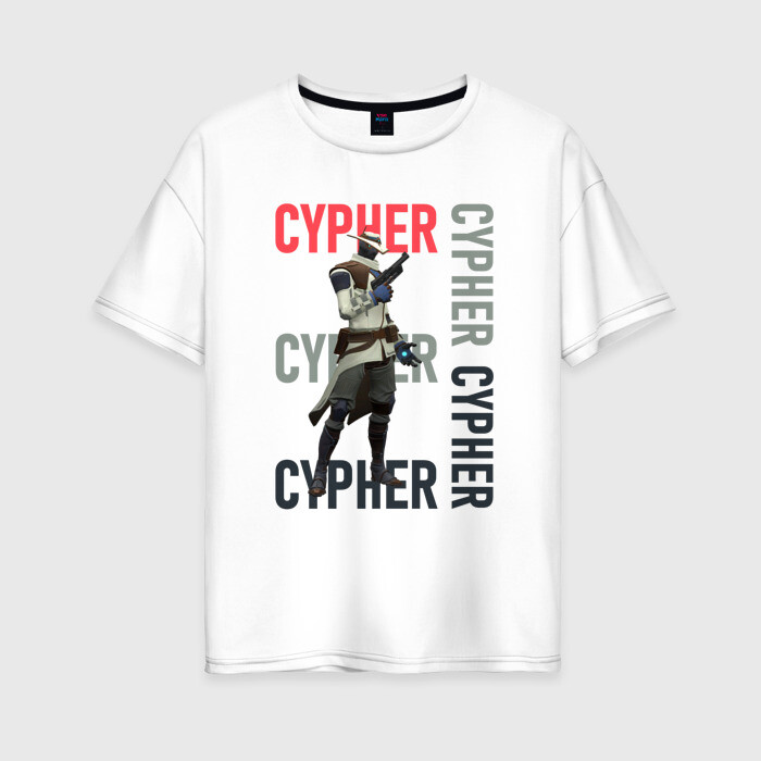 Женская футболка хлопок Oversize CYPHER VALORANT фото