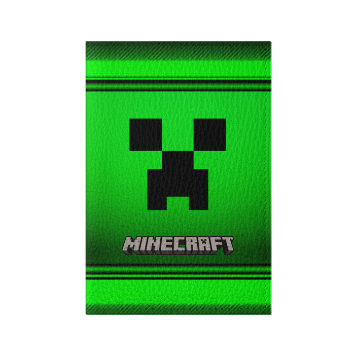 Обложка для паспорта матовая кожа Minecraft. фото