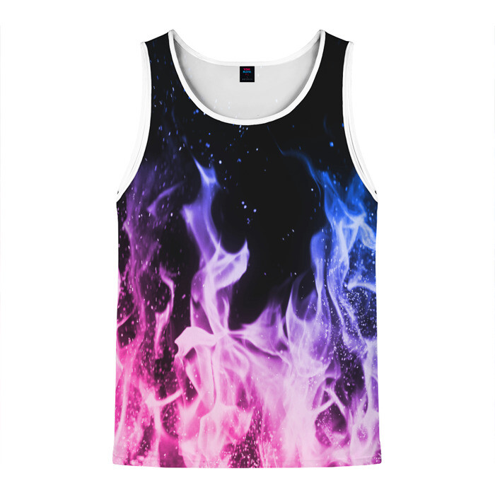 Мужская майка 3D НЕОНОВЫЙ ОГОНЬ фото