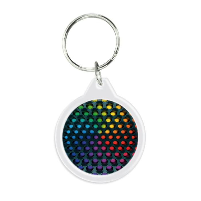 Брелок круглый 3Д спектр фото
