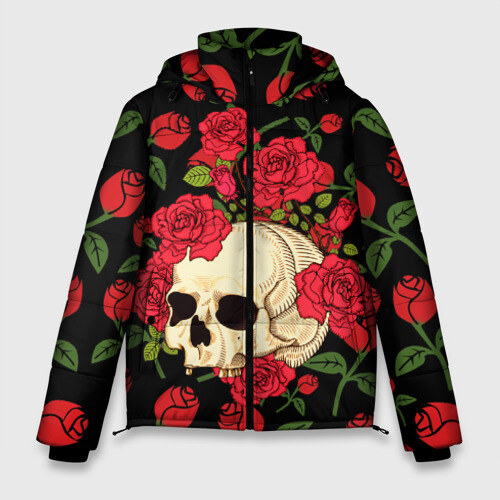 Мужская зимняя куртка 3D Skull Roses фото