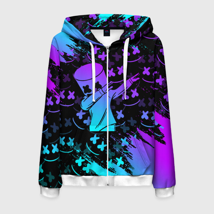 Мужская толстовка 3D на молнии FORTNITE x MARSHMELLO фото