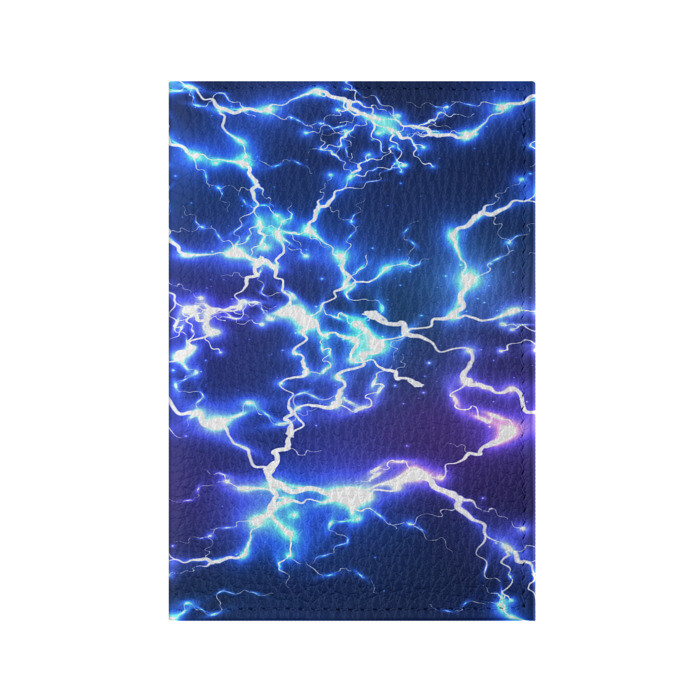 Обложка для паспорта матовая кожа СВЕТЯЩИЕСЯ МОЛНИИ фото