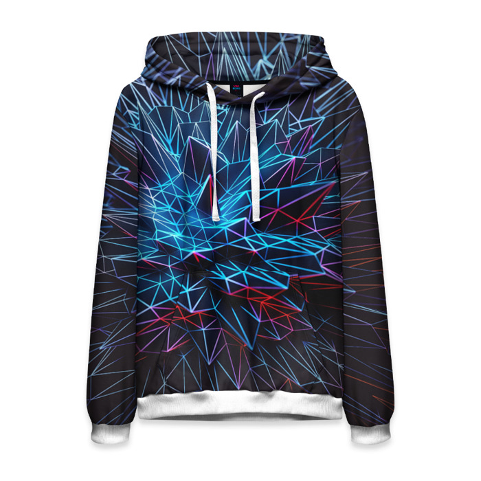 Мужская толстовка 3D Синяя абстракция фото