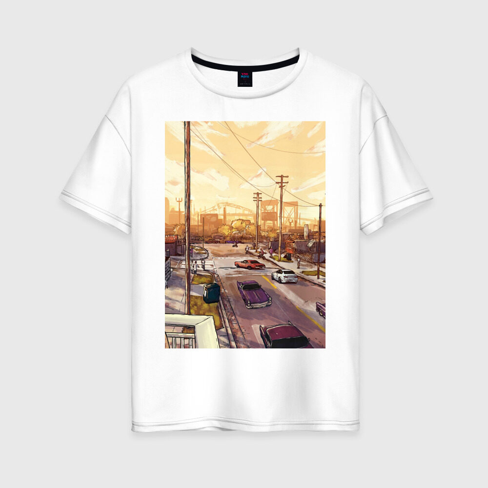 Женская футболка хлопок Oversize GTA San Andreas фото