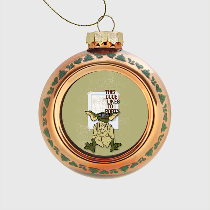 Стеклянный ёлочный шар THIS DUDE LIKES TO PARTY фото