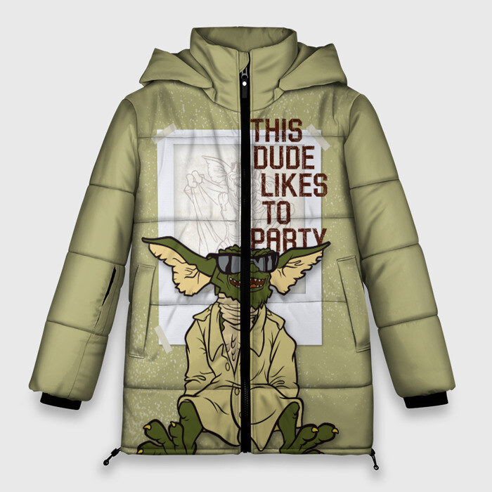 Женская зимняя куртка 3D THIS DUDE LIKES TO PARTY фото
