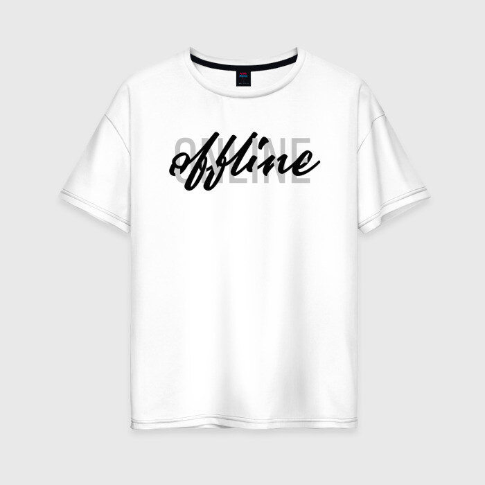 Женская футболка хлопок Oversize Offline фото