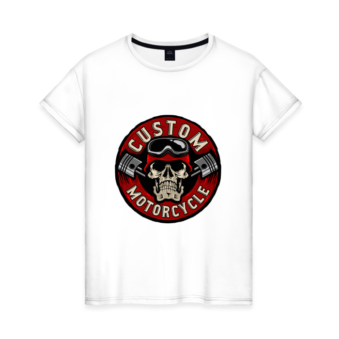 Женская футболка хлопок Custom Motorcycle (Z) фото