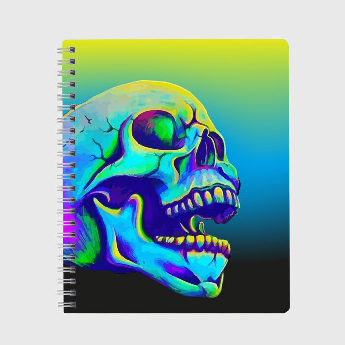 Тетрадь Neon skull фото