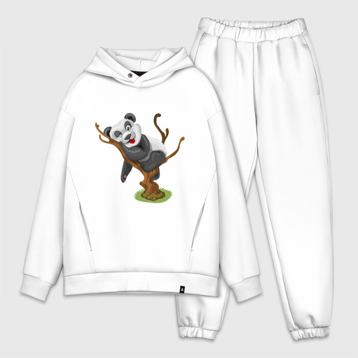 Мужской костюм хлопок OVERSIZE Смешная панда фото