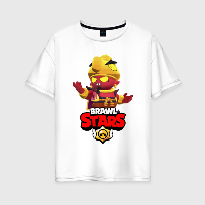 Женская футболка хлопок Oversize Brawl stars evil gene фото