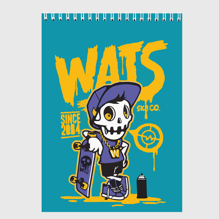 Скетчбук Граффити Wats (череп в кепке) фото