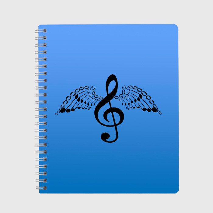 Тетрадь Скрипичный ключ и крылья ноты фото