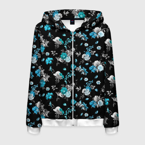 Мужская толстовка 3D на молнии Ночные цветы фото