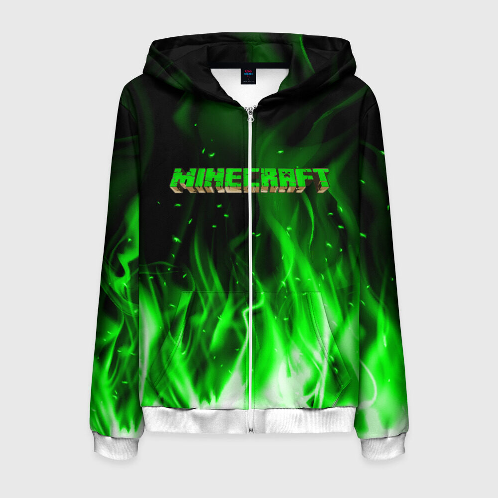 Мужская толстовка 3D на молнии MINECRAFT фото