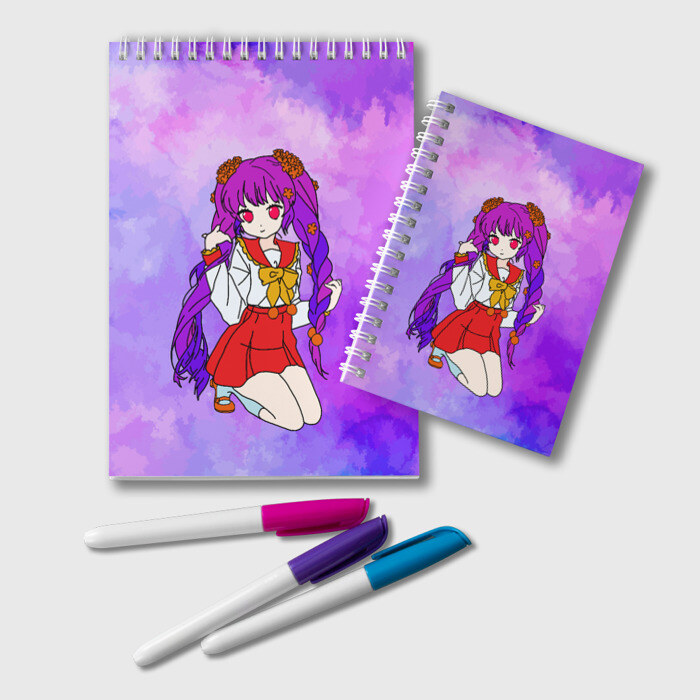 Блокнот Девочка с косичками фото