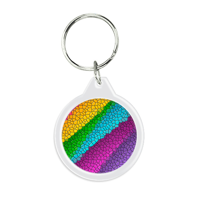 Брелок круглый Яркая мозаика фото