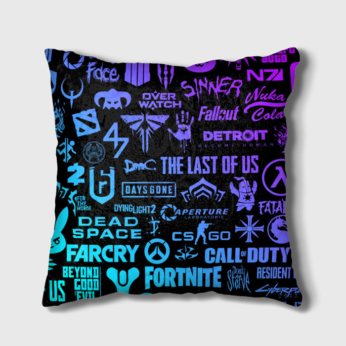 Подушка 3D ЛОГОТИПЫ ИГР  фото