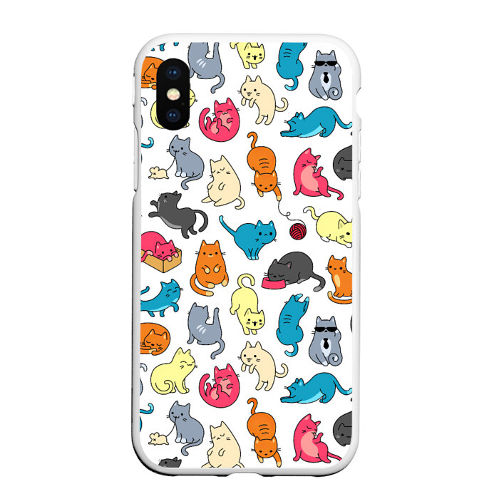 Чехол для iPhone XS Max матовый Кошачья стая фото