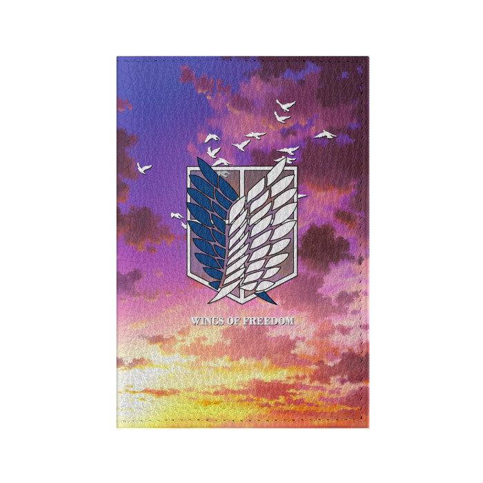 Обложка для паспорта матовая кожа Wings of freedom фото