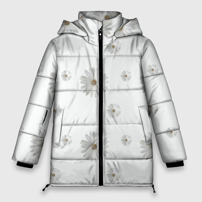 Женская зимняя куртка 3D Ромашки фото