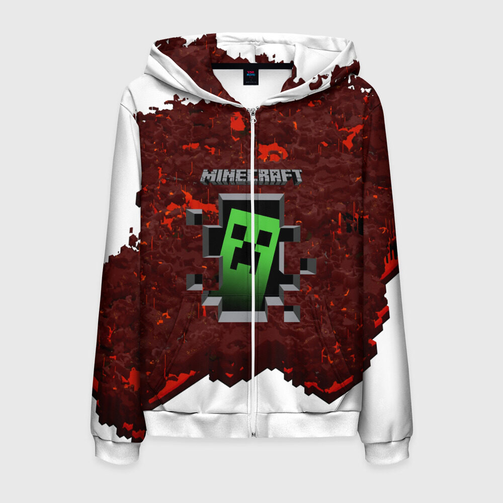 Мужская толстовка 3D на молнии MINECRAFT фото