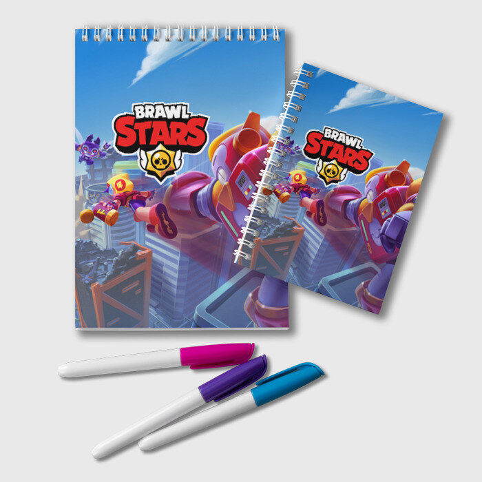 Блокнот Brawl Stars Макс и Вольт фото
