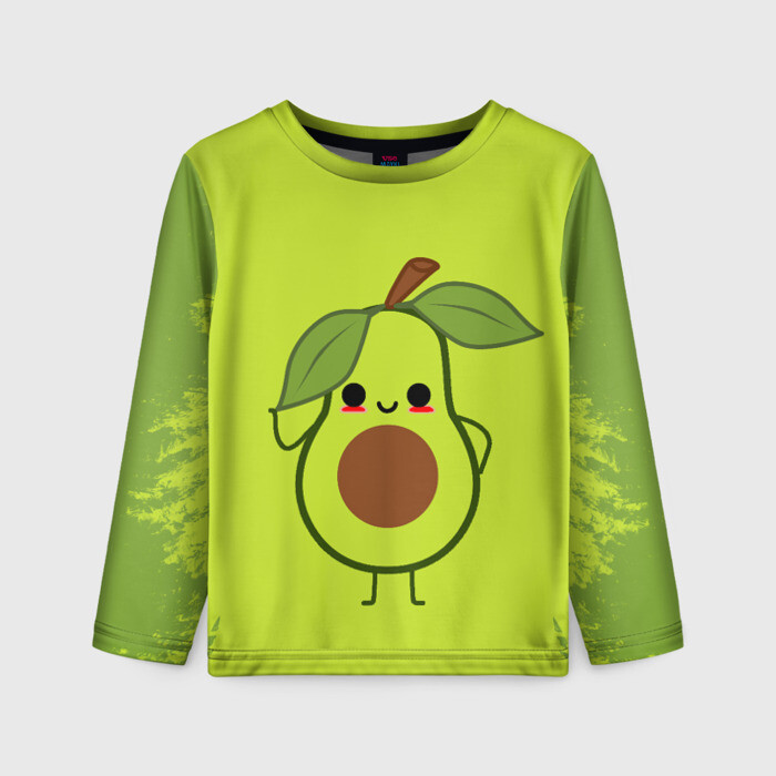 Детский лонгслив 3D Авокадо фото