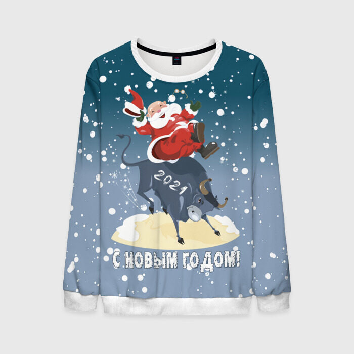 Мужской свитшот 3D С Новым 2021 Годом фото