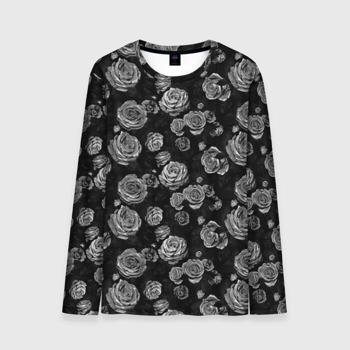 Мужской лонгслив 3D Цветы во тьме фото