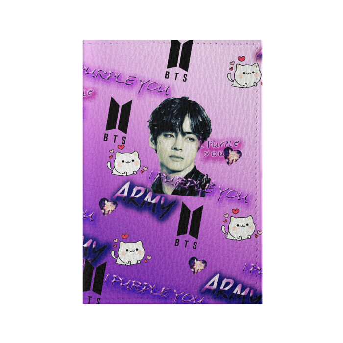 Обложка для паспорта матовая кожа I purple you фото