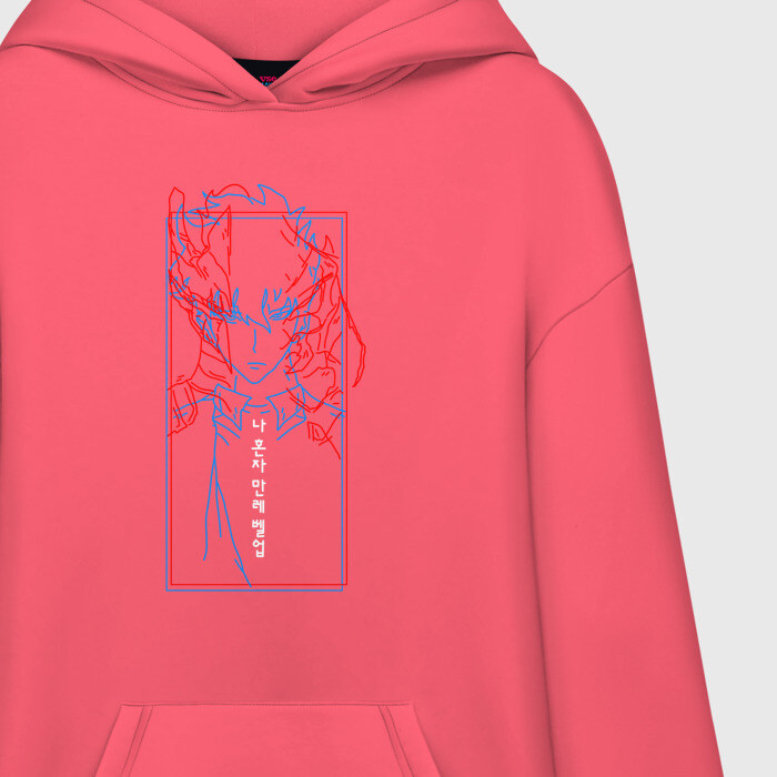 Худи SuperOversize хлопок Поднятие уровня в одиночку фото