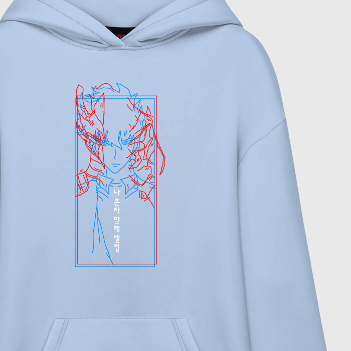 Худи SuperOversize хлопок Поднятие уровня в одиночку фото