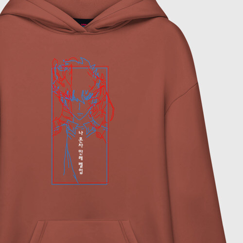 Худи SuperOversize хлопок Поднятие уровня в одиночку фото