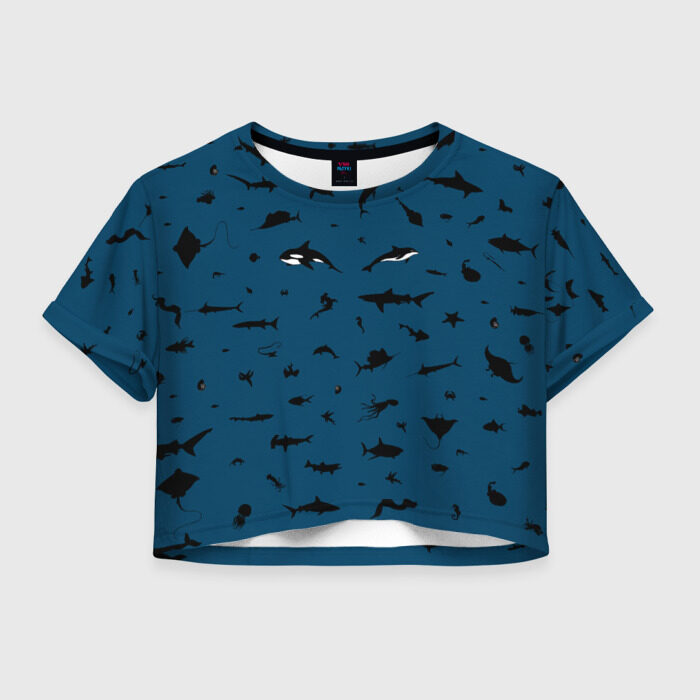 Женская футболка Crop-top 3D Fish фото